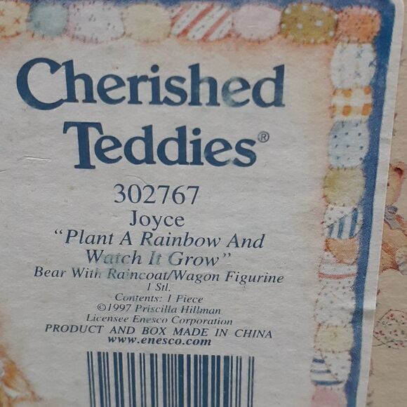 Cherished Teddies 1997 Joyce Plant A Rainbow And Watch It Grow SPRING w/ Box I8 - Picture 7 of 11